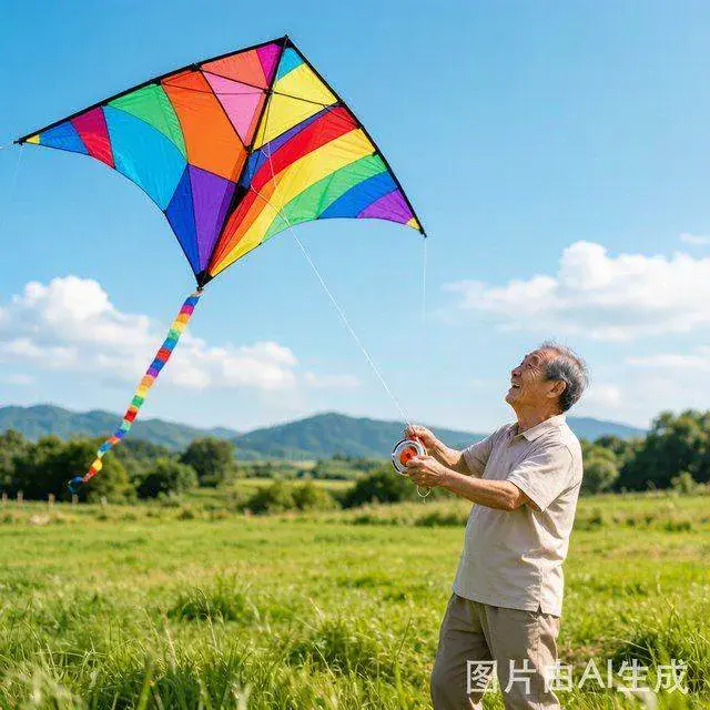 陈爷爷放风筝